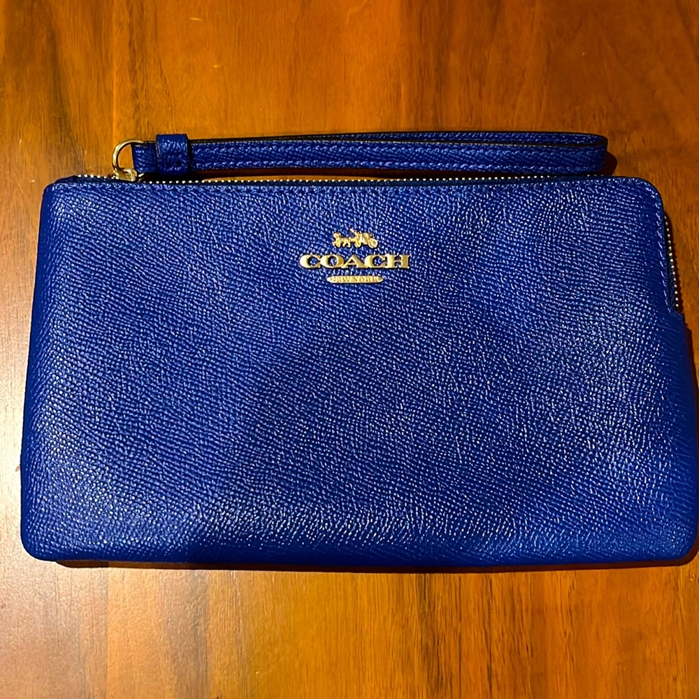 Blue Coach Wristlet
